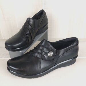 Collection by Clarks Hope Roxanne Loafers Womens 6.5M Black Soft Cushion Slip On